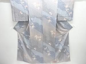 唐花に古典柄小紋着物